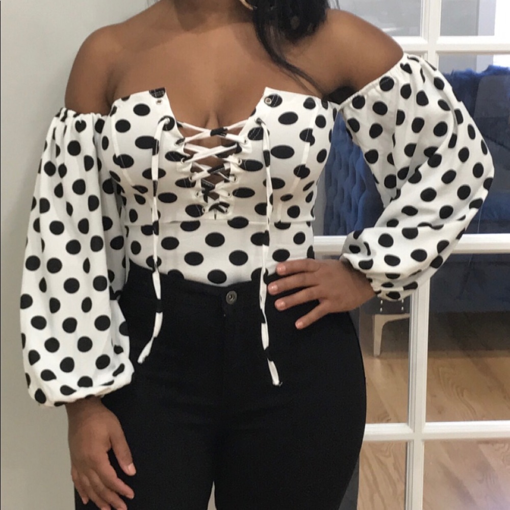 Polka dot stretch bodysuit